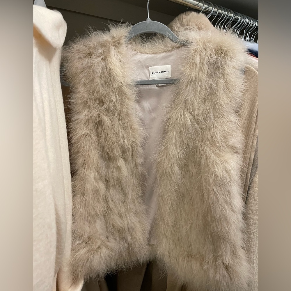 100% turkey feather vest from Club Monaco. in size small